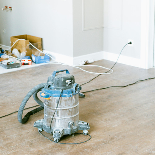 a shop vac during a remodel